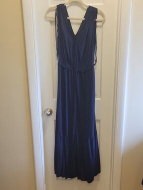 GAP Navy Sleeveless V-Neck Maxi Dress